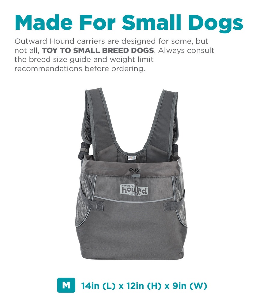 OH PoochPouch Front Carrier M Grey